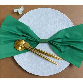 Germiwipe Huntre Green Napkin Bands Self Adhesive,Printed Paper Napkin Rings,Silverware Wraps, (Pack of 500) NB-006