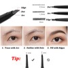 12 Pcs Eyebrow Pencils 2 in 1 Tip-and-Brush Eyebrow Pencil