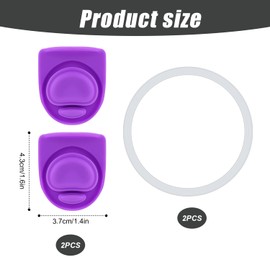 4pcs Bottle Seal Ring & Replacement Rubber Stopper for Owala FreeSip 19oz 24oz 32oz 40oz, Silicone O Ring Water Bottle Lid Parts, Cap Mouth Plug Gasket Accessories, BPA-Free (Purple)