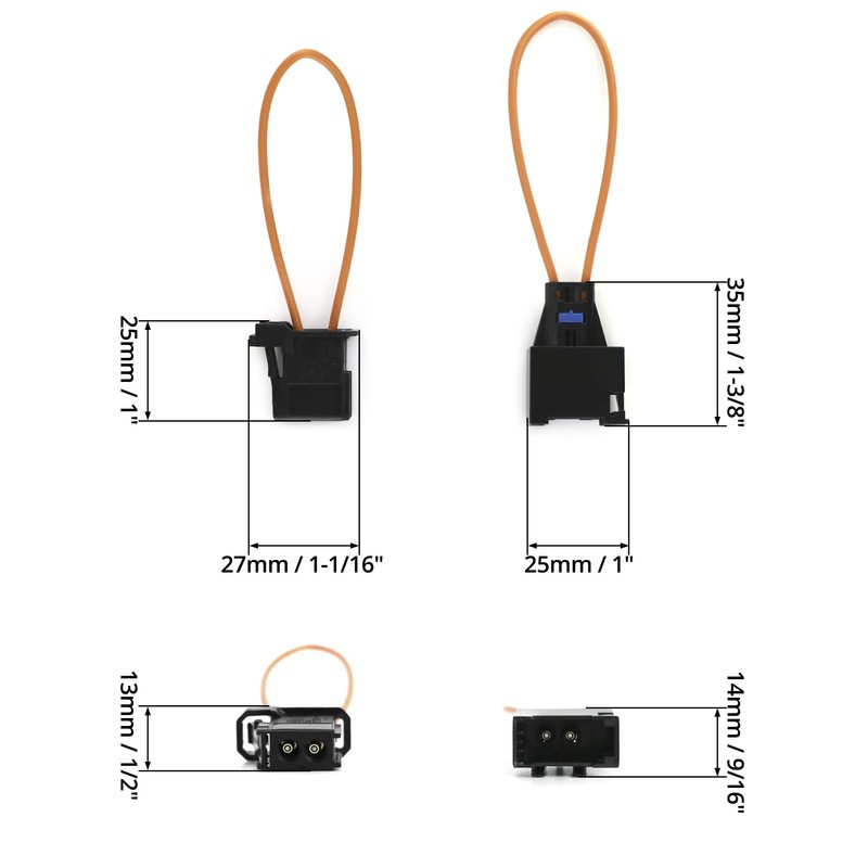 QWORK® 1 Set Automotive Fiber Optic Loop Bypass Female Adapter
