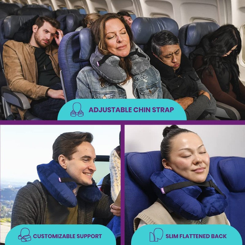 Cabeau Air TNE Inflatable Travel Neck Pillow Lightweight Inflatable Core,