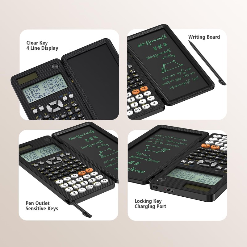 Rechargeable Scientific Calculator for Students, 991ES MAX Foldable Science Calculator