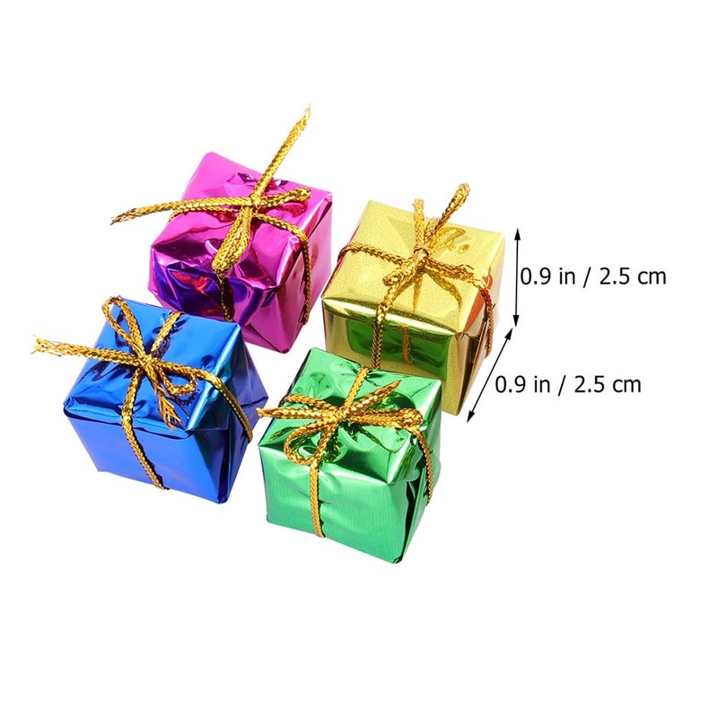 TOPBATHY 120 Pieces Christmas Mini Box Hanging Pendant Foam Gift