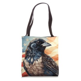 Patriotic Bird Lover American Flag Lark Bunting Tote Bag