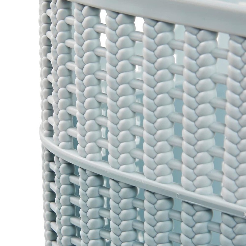 keeeper Storage Basket in Knitted Look, Side Handles, Breathable, Plastic,