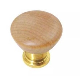 Liberty P50094-PL1 Brass & Wood Drawer Cabinet Knob Pull 1 3/16" dia