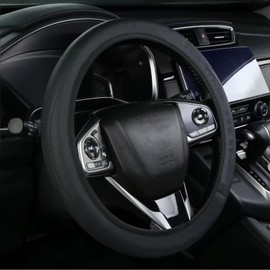 NQAXZIB Funda Universal para Volante de Auto,Cubre Volante para Auto Antideslizante y Transpirable,Elástica y Fácil de Instalar, Apta para Volantes Redondos de 38 cm de Diámetro (Gofrado 03)