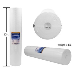 PureT BVB2000020 20x4.5" Water Sediment Filter - NSF Certified - Spun Poly Filter Removes Sediment and Other Organic Debris (20 u Micron Rated)