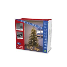 Konstsmide 6395-820 LED Tree Coat with Ring Diameter 15, 8 Strands of 50 Amber Diodes, Frosted, Pre-Assembled, 8 Hour Timer, Black, 24 V, Outdoor (IP44), Black Cable