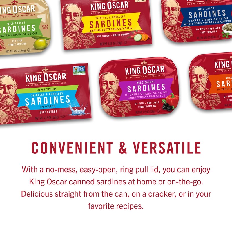 King Oscar Sardines in Olive Oil, 4.38 Ounce Cans (Pack