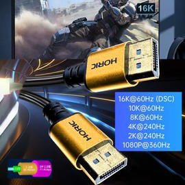 YOTETION 16K 6FT DisplayPort to DisplayPort Line, Gold-Plated High Speed Display Port 1.2 Line (4K@60Hz, 2K@144Hz) DP Line Compatible with Computer, Desktop, Laptop, PC, Monitor, Projector