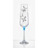 Bohemia Butterfly Crystal Champagne Flutes 200 ml Multi-Coloured with Butterflies