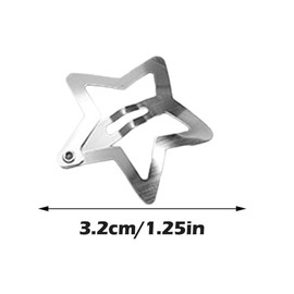 30 Pieces Star Hair Clips, Silver Barrettes, Non-Slip Snap Pins for Girls Women, Metal Stars Accessories(Silver)