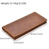 LUUFAN Men's Genuine Leather Long Wallet With Zipper Pocket Vintage