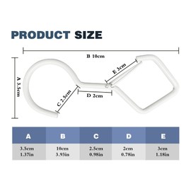 Ticway Pack of 12 S Hooks for Hanging, White Hooks with Safety Buckle, Stainless Steel Hooks, Kitchen Hooks, Hooks for Clothes Rail, Hanging Plants, Clothes, Kitchen Utensils, Bath Towels