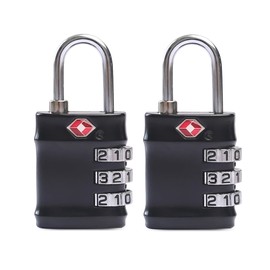 UP Security TSA Approved Luggage Locks, 3 Digit Combination Padlock for Travel, Gym, Backpack, Suitcase, Gun Case, Durable & Resettable (Black+Black)