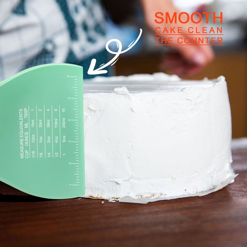 Teenitor 2 Pieces Dough Scraper, Plastic Dough Cutter, Bread Scraper