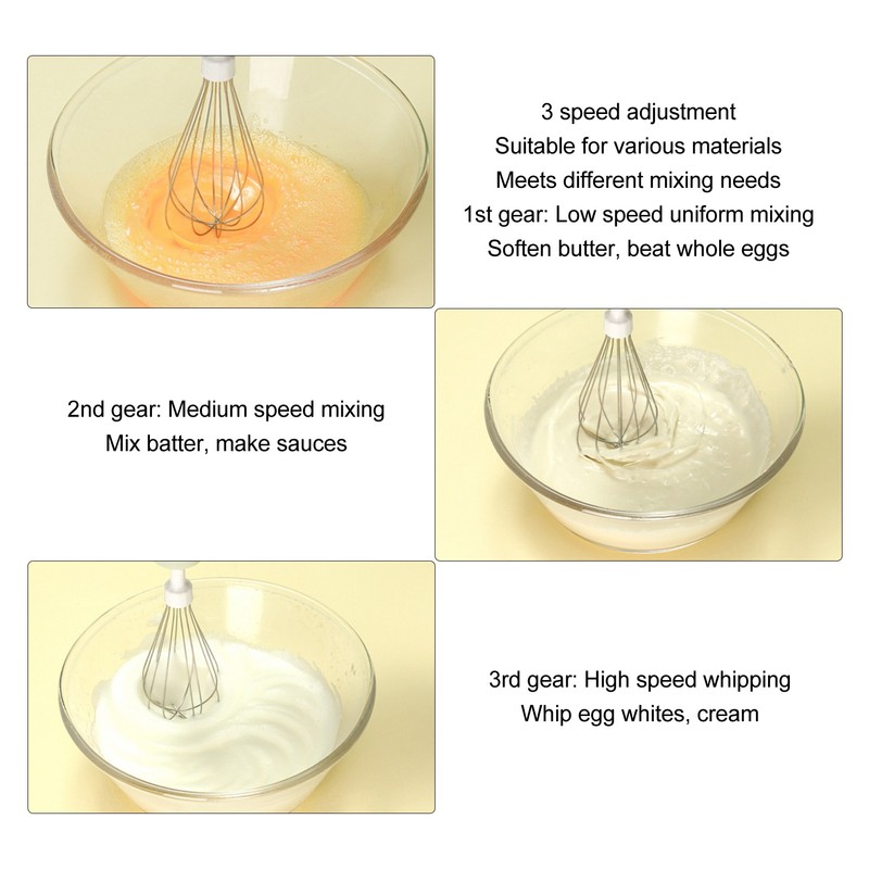 Electric Egg Beater 800mah Rechargeable Cordless Hand Blender Efficient Handheld