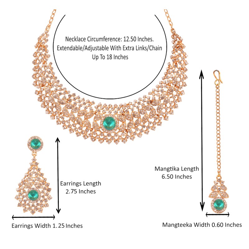 Touchstone Indian jewelry set for women rhinestone bridal necklace statement