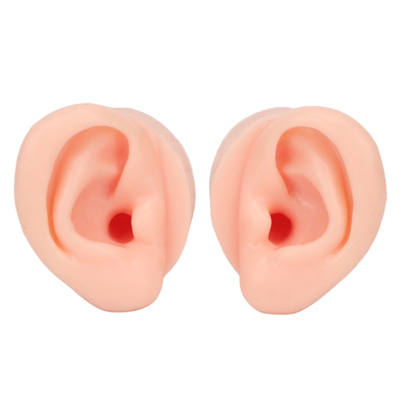 1 Pair Piercing Practice Ear Model Novice Soft Silicone Flexible