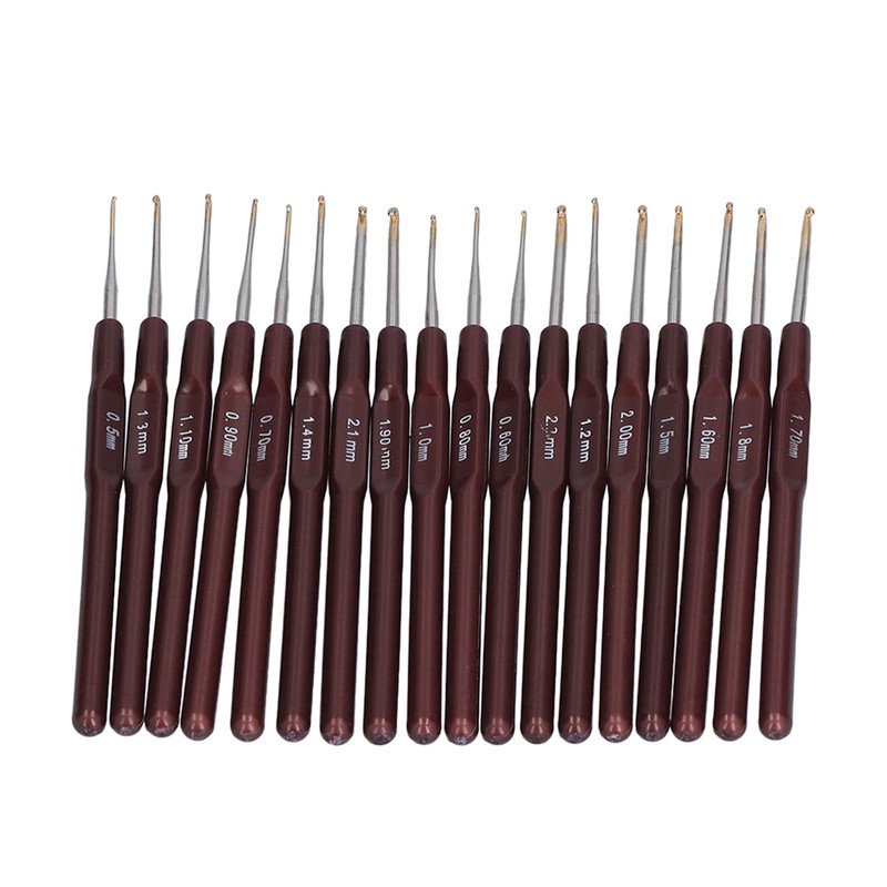 18Pcs Crochet Needle Comfortable Grip Aluminum Material Portable Sweater Needle