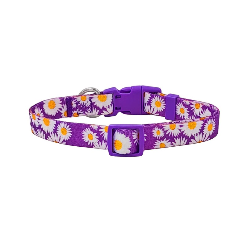 Olahibi Basic Dog Collar, Daisy Floral Pattern, Soft and Durable