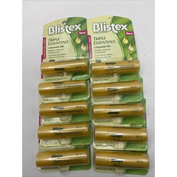 Blistex 10 Blistex Triple Essentials Lip Balm Mandarin Palmarosa&Cham