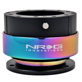 NRG Steering Wheel Quick Release Kit - Gen 2.0 - Black Body w/Neochrome Ring - Part # SRK-200BK-MC