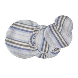 INYOWAKI 100% Pure Linen Bowl Covers For Bread Proofing, 4 Pcs Elastic Reusable Bowl Covers washable Large Ticking Striped Colorful Cloth Fabric Sourdough Lids, 6 * 8 * 10 * 12 Inches-Stripe 4