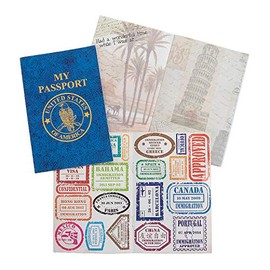 Passport Sticker Book for Kids (Set of 12 Books) Includes Assorted Travel Stamp Stickers