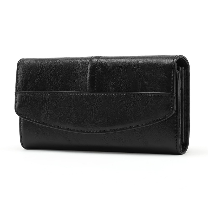 FALAN MULE Womens Large Capacity Leather RFID Blocking Card Holder
