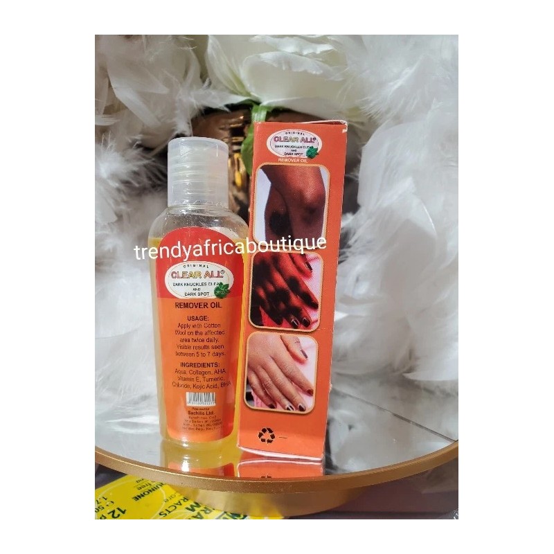 Clear All Dark Knuckles Remover Oil. Carrot & Papaya Extracts.