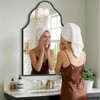 Scalloped Bathroom Mirror, 36" x 24" Arched Black Vanity Mirror