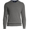 Lands' End Mens Fine Gauge Cashmere Sweater Charcoal Heather Regular