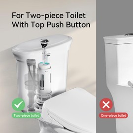 R&T 2-Inch Toilet Flush Valve Replacement Kit with Push Button, Tank to Bowl Gasket with SUS304 Bolts, Toilet Repair Kit Inside Tank for 2-piece Toilet A2473M