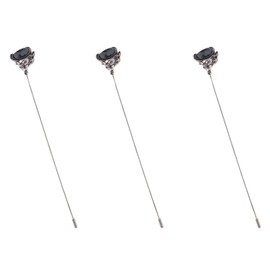 Alilang Vintage Inspired Silver Hat Pin Hollow-out Design Long Stick Pin Victorian Lady Cameo Brooch Maiden Flower Fashion Accessories Pack Of 3