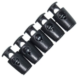 Micro Single Barrel Cord Locks - Variety of Colors and Pack Best for Mini, Micro, Nano Paracord Projects, Black, 10 Pack