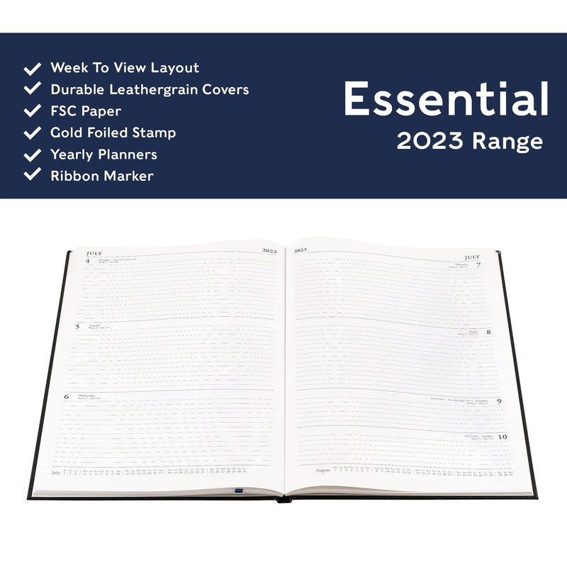 Collins Essential A4 Weekly Planner 2023 - Blue - Calendar,