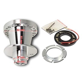 HYPERSPEED T-6061 Aluminum 6-Hole Steering Wheel Hub Adapter Kit Fit for Honda Civic Fit for Acura Integra Fit for Honda Del Sol, Car Mods Interior Accessories Auto Replacement Parts Assembly (Silver)