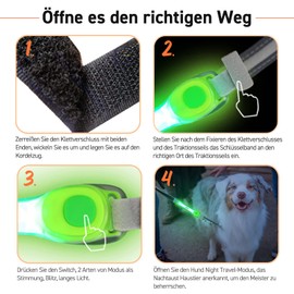 LaRoo Safety LED Light Strip for Dogs Cats, LED Light Flashing Light with Velcro Fastening, Easy to Attach to Collar Lead and Harness, Waterproof Luminous Outdoor Sports