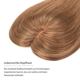 PARXITN Hair Toppers for Thinning Hair with 3 Clips 25 cm Real Hair Pieces Free Part Lace Base Clip in Toupee for Women Light Brown