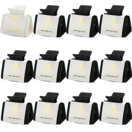 Loanzeg Bridesmaid Proposal Gifts small Square Set of 12 Bachelorette Hair Claw Clips ideas Bridal Shower Gift for Wedding Party Favors (12, White&Black)