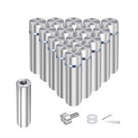 Osring 1/2” Dia x 2 2/5” L Standoffs Screws for Acrylic, Silver Sign Standoff Wall Mounts Hardware 16 Pack, Stainless Steel Advertising Nails for Glass Board and Signage