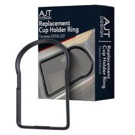 Cup Holder Ring for Tacoma 3rd Gen (2016-2023)| 2 Color Options | AJT DESIGN Chrome Delete Trim Cup Holder | Made in USA | Easy Install with VHB Tape