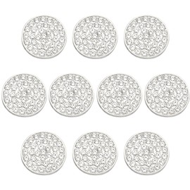 ftiemlovde 10 Elegant Dirndl Buttons Silver for Sewing Metal with Rhinestones Costume Nightdress Button Coat Large Eyelets Made of Copper Alloy Blazer Decorative Buttons (G10S 12 mm)