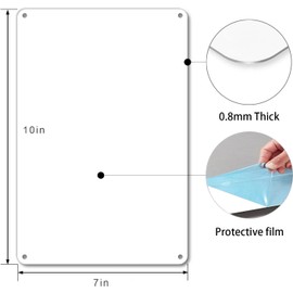 White Blank Metal Sign,10 x 7 Inches Sturdy Rust Free Aluminum Metal Signs White Color Blank Sign, Waterproof, Easy Mounting, Indoor or Outdoor Use (10)