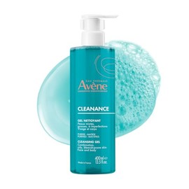 Avene Cleanance Gel Limpiador Facial y Corporal para Piel Grasa y Sensible con Imperfecciones, con Agua Thermal, Efecto Matificante y Calmante para Cuidado Diario, Sin Jabon Facial, 400ml