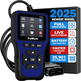 TryWork OBD2 Scanner Diagnostic Tool, Check Engine Code Reader with 35901 DTC Lookup, Mode 6 & 8, I/M Readiness for All OBDII Cars Since 1996 (Blue)