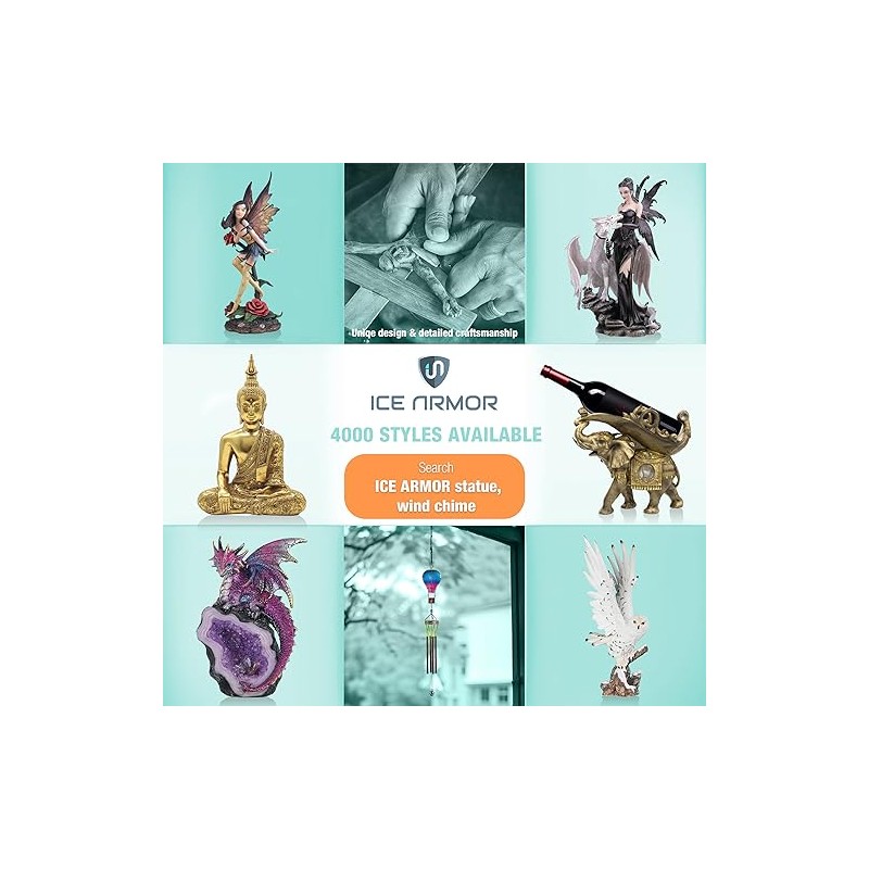 ICE ARMOR 9" H White Guardian Angel with Children Statue