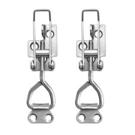 TONAUP Tension Lock Stainless Steel Set, 2 Pieces M6 Small Toggle Lever Tensioner Box Closure, Adjustable Lever Lock Safety Lock Cap Lock for Cupboard Door Boxes